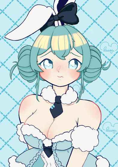 Bunny Girl Miku (half body, rendered)